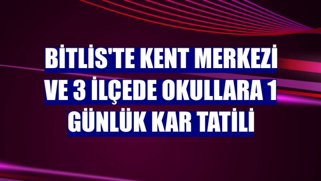 Bitlis'te kent merkezi ve 3 ilçede okullara 1 günlük kar tatili