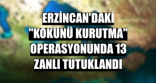 Erzincan'daki 'Kökünü Kurutma' operasyonunda 13 zanlı tutuklandı