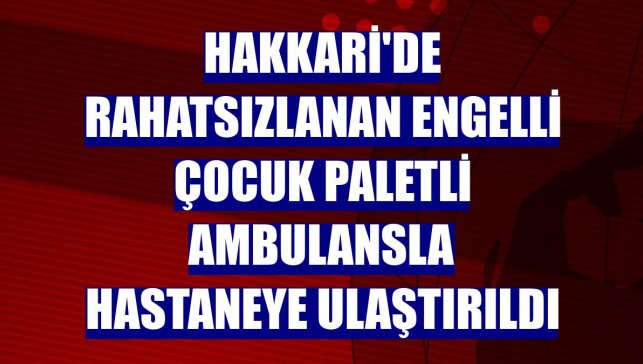 Hakkari'de rahatsızlanan engelli çocuk paletli ambulansla hastaneye ulaştırıldı