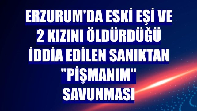 Erzurum'da eski eşi ve 2 kızını öldürdüğü iddia edilen sanıktan "pişmanım" savunması