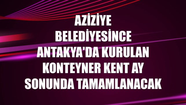 Aziziye Belediyesince Antakya'da kurulan konteyner kent ay sonunda tamamlanacak