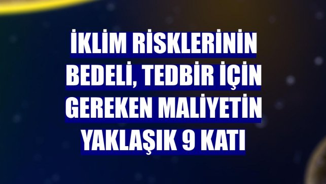 İklim risklerinin bedeli, tedbir için gereken maliyetin yaklaşık 9 katı