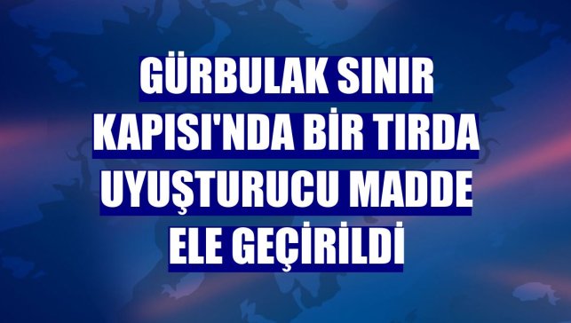 Gürbulak Sınır Kapısı'nda bir tırda uyuşturucu madde ele geçirildi
