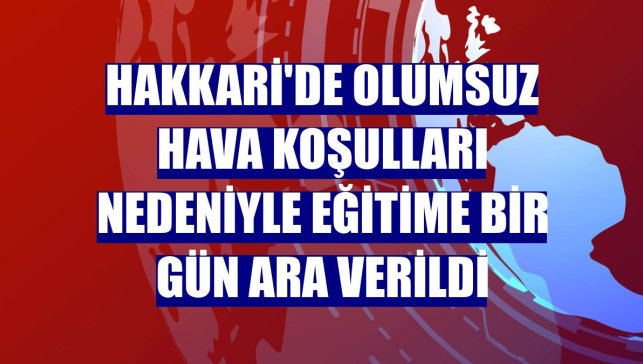 Hakkari'de olumsuz hava koşulları nedeniyle eğitime bir gün ara verildi
