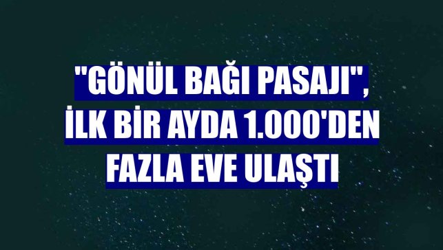 "Gönül Bağı Pasajı", ilk bir ayda 1.000'den fazla eve ulaştı