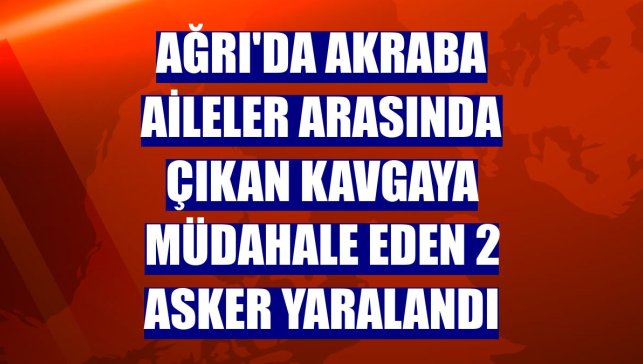 Ağrı'da akraba aileler arasında çıkan kavgaya müdahale eden 2 asker yaralandı