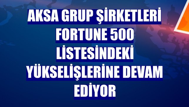 AKSA Grup şirketleri Fortune 500 listesindeki yükselişlerine devam ediyor