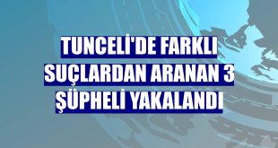 Tunceli'de farklı suçlardan aranan 3 şüpheli yakalandı