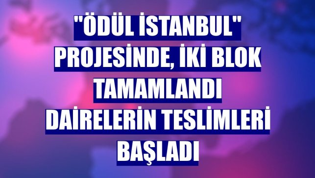 "Ödül İstanbul" projesinde, iki blok tamamlandı dairelerin teslimleri başladı