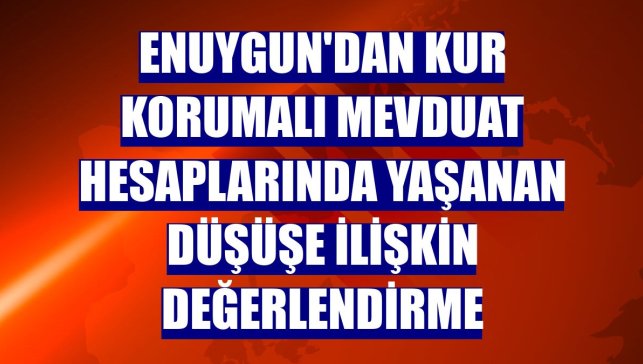 Enuygun'dan kur korumalı mevduat hesaplarında yaşanan düşüşe ilişkin değerlendirme