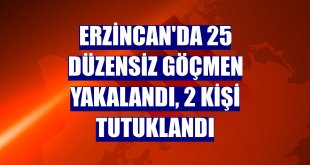 Erzincan'da 25 düzensiz göçmen yakalandı, 2 kişi tutuklandı