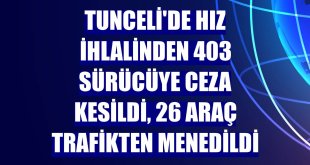 Tunceli'de hız ihlalinden 403 sürücüye ceza kesildi, 26 araç trafikten menedildi