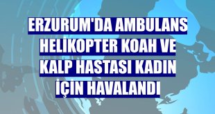 Erzurum'da ambulans helikopter KOAH ve kalp hastası kadın için havalandı