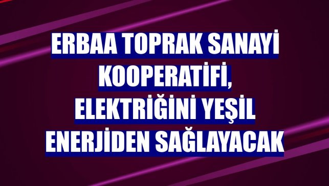 Erbaa Toprak Sanayi Kooperatifi, elektriğini yeşil enerjiden sağlayacak