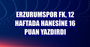 Erzurumspor FK, 12 haftada hanesine 16 puan yazdırdı