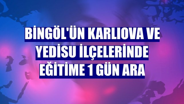 Bingöl'ün Karlıova ve Yedisu ilçelerinde eğitime 1 gün ara