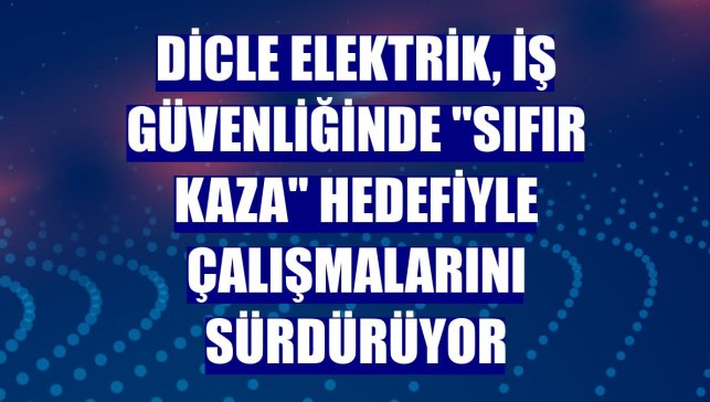 Dicle Elektrik, iş güvenliğinde "sıfır kaza" hedefiyle çalışmalarını sürdürüyor