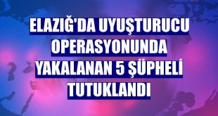Elazığ'da uyuşturucu operasyonunda yakalanan 5 şüpheli tutuklandı