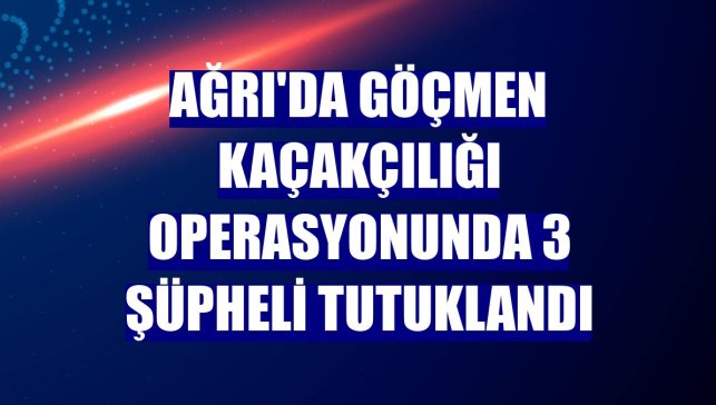 Ağrı'da göçmen kaçakçılığı operasyonunda 3 şüpheli tutuklandı