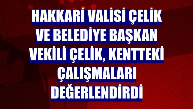 Hakkari Valisi Çelik ve Belediye Başkan Vekili Çelik, kentteki çalışmaları değerlendirdi