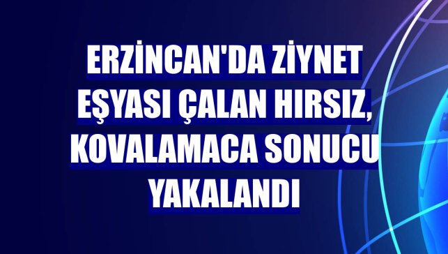 Erzincan'da ziynet eşyası çalan hırsız, kovalamaca sonucu yakalandı