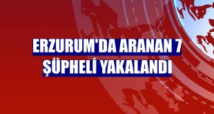 Erzurum'da aranan 7 şüpheli yakalandı
