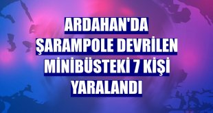 Ardahan'da şarampole devrilen minibüsteki 7 kişi yaralandı