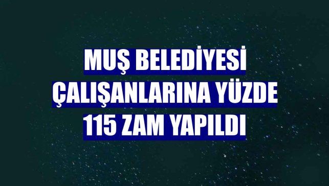 Muş Belediyesi çalışanlarına yüzde 115 zam yapıldı