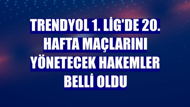 Trendyol 1. Lig'de 20. hafta maçlarını yönetecek hakemler belli oldu