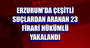 Erzurum'da çeşitli suçlardan aranan 23 firari hükümlü yakalandı