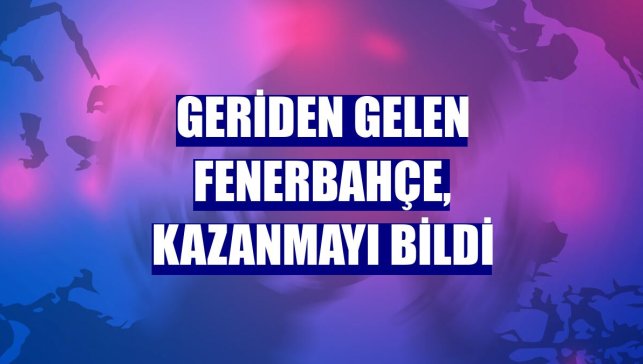 Geriden gelen Fenerbahçe, kazanmayı bildi