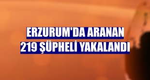 Erzurum'da aranan 219 şüpheli yakalandı