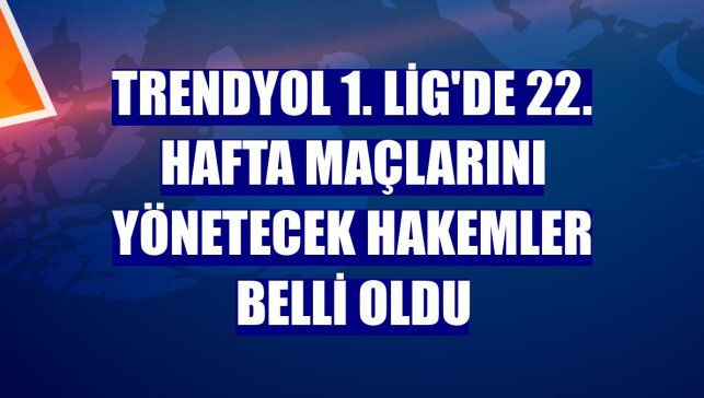 Trendyol 1. Lig'de 22. hafta maçlarını yönetecek hakemler belli oldu