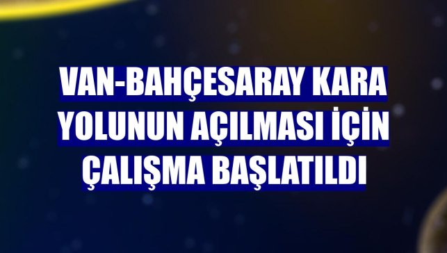 Van-Bahçesaray kara yolunun açılması için çalışma başlatıldı