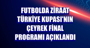 Futbolda Ziraat Türkiye Kupası'nın çeyrek final programı açıklandı