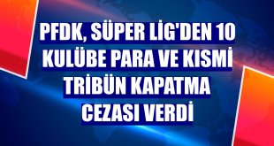 PFDK, Süper Lig'den 10 kulübe para ve kısmi tribün kapatma cezası verdi