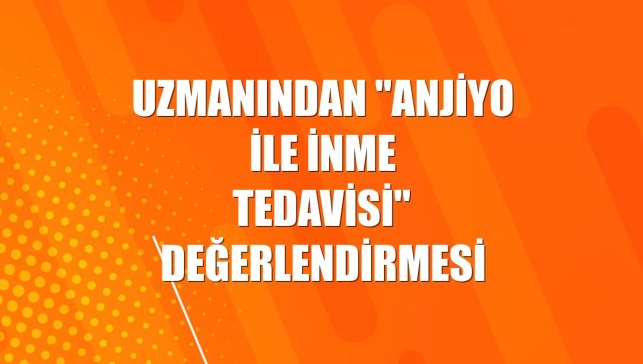 Uzmanından "anjiyo ile inme tedavisi" değerlendirmesi