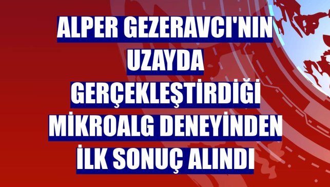 Alper Gezeravcı'nın uzayda gerçekleştirdiği mikroalg deneyinden ilk sonuç alındı