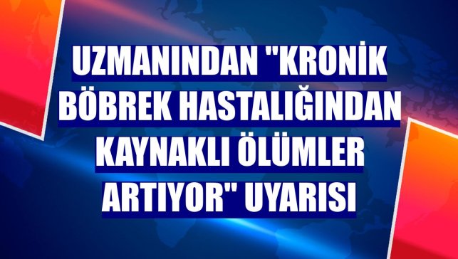 Uzmanından "Kronik böbrek hastalığından kaynaklı ölümler artıyor" uyarısı