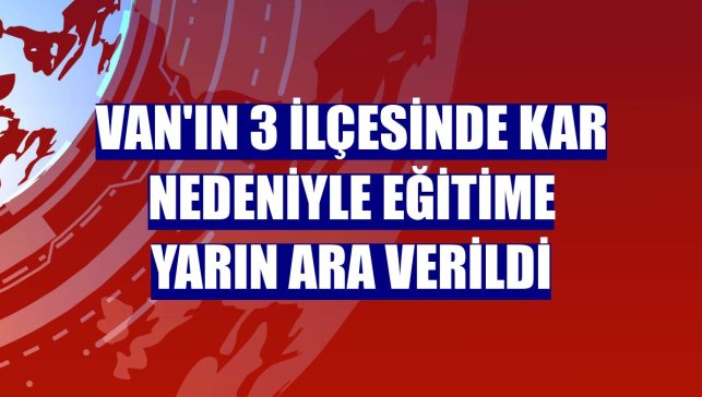 Van'ın 3 ilçesinde kar nedeniyle eğitime yarın ara verildi