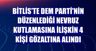 Bitlis'te DEM Parti'nin düzenlediği Nevruz kutlamasına ilişkin 4 kişi gözaltına alındı