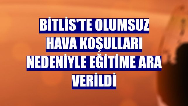 Bitlis'te olumsuz hava koşulları nedeniyle eğitime ara verildi