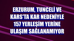 Erzurum, Tunceli ve Kars'ta kar nedeniyle 157 yerleşim yerine ulaşım sağlanamıyor