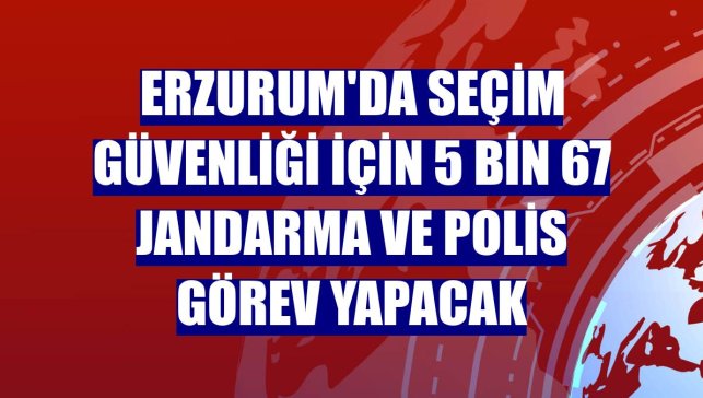 Erzurum'da seçim güvenliği için 5 bin 67 jandarma ve polis görev yapacak