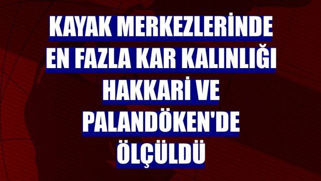 Kayak merkezlerinde en fazla kar kalınlığı Hakkari ve Palandöken'de ölçüldü