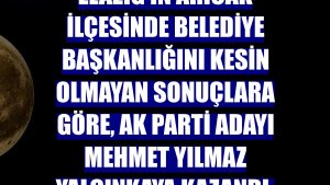 Elazığ'ın Arıcak ilçesinde belediye başkanlığını kesin olmayan sonuçlara göre, AK Parti adayı Mehmet Yılmaz Yalçınkaya kazandı.