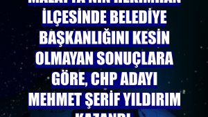 Malatya'nın Hekimhan ilçesinde belediye başkanlığını kesin olmayan sonuçlara göre, CHP adayı Mehmet Şerif Yıldırım kazandı.
