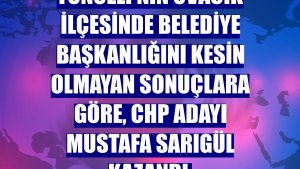 Tunceli'nin Ovacık ilçesinde belediye başkanlığını kesin olmayan sonuçlara göre, CHP adayı Mustafa Sarıgül kazandı.