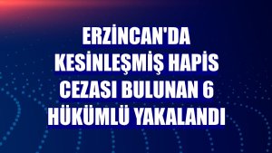 Erzincan'da kesinleşmiş hapis cezası bulunan 6 hükümlü yakalandı