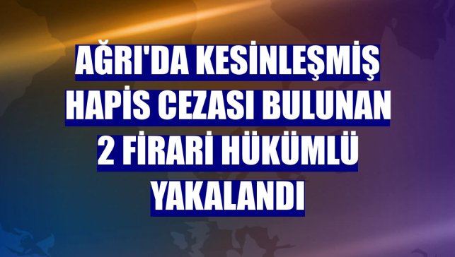 Ağrı'da kesinleşmiş hapis cezası bulunan 2 firari hükümlü yakalandı